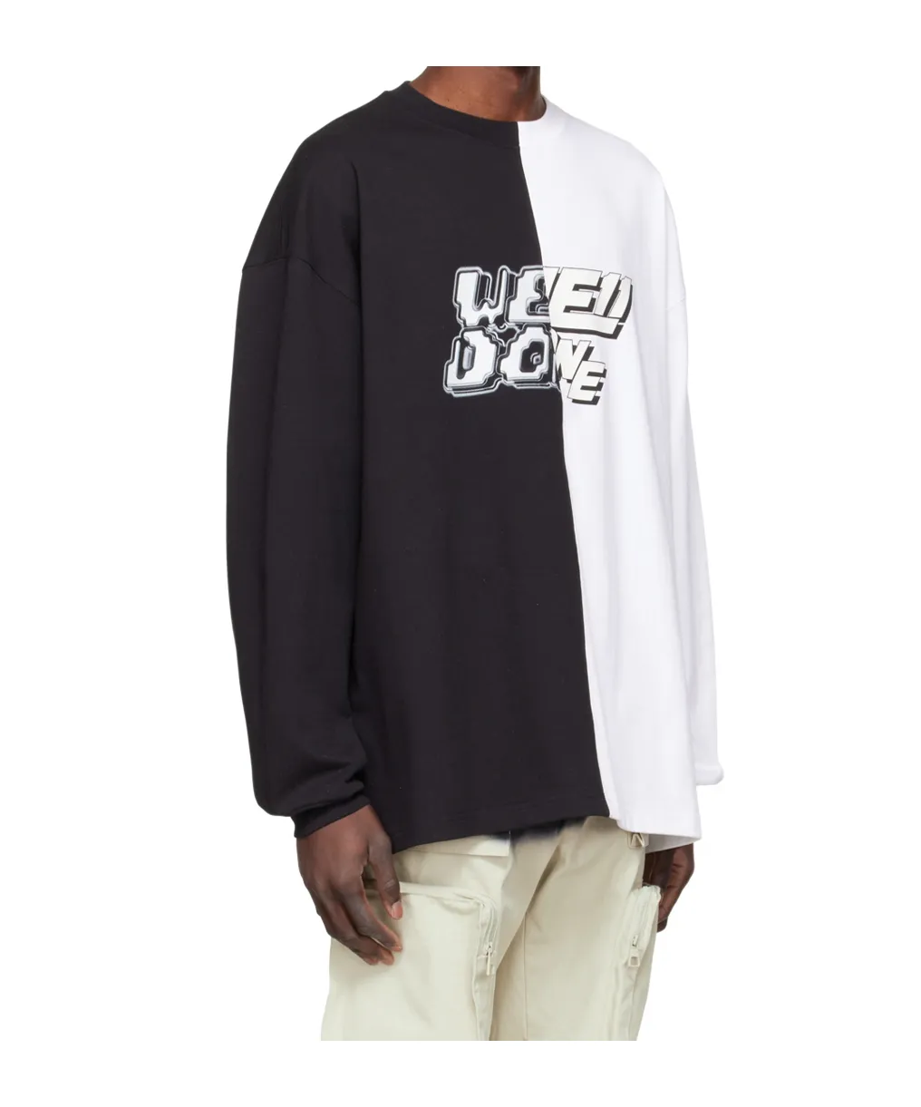Round Collar Color Matching Long-Sleeved T-Shirt