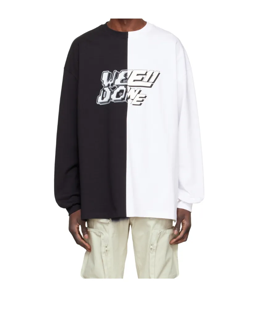 Round Collar Color Matching Long-Sleeved T-Shirt