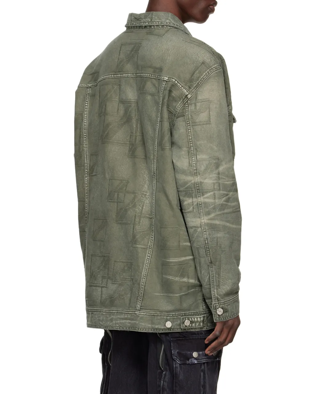 Logo Lapel Denim Coat