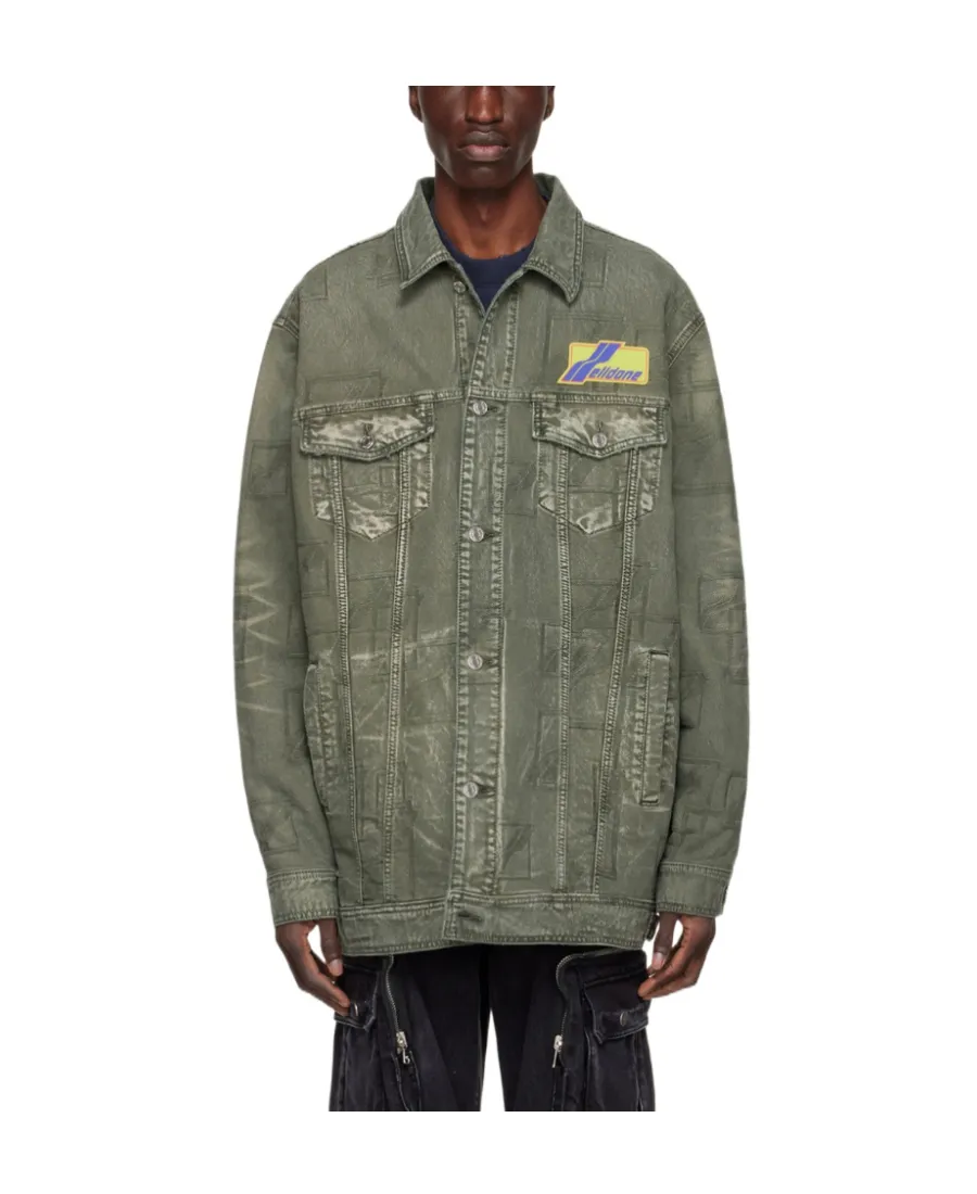 Logo Lapel Denim Coat