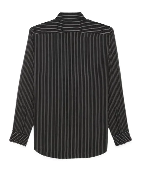 Saint Laurent Striped Long-Sleeved Shirt