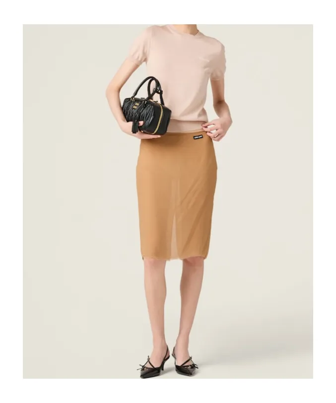 Miu Miu Logo Jacquard Fine-Knit Top