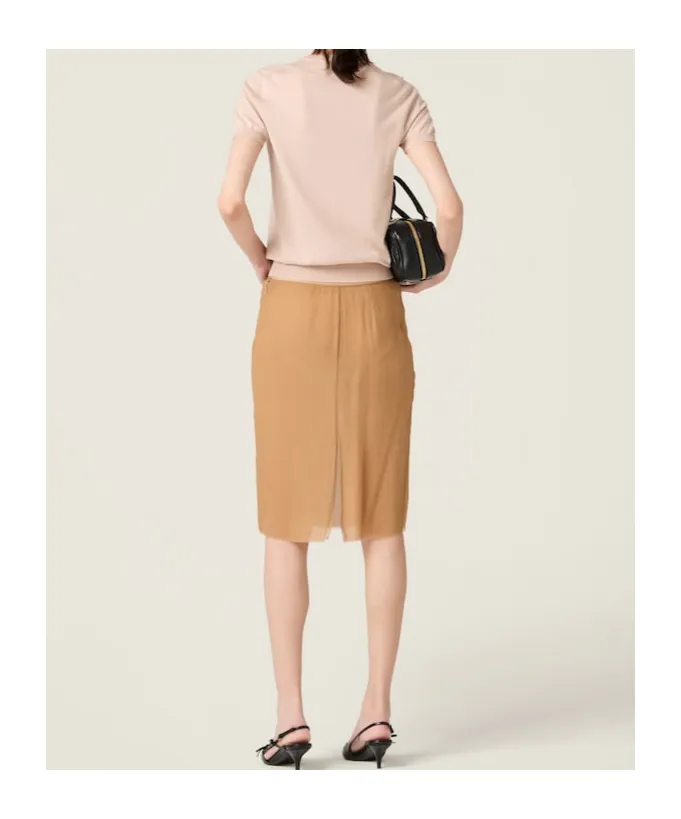 Miu Miu Logo Jacquard Fine-Knit Top