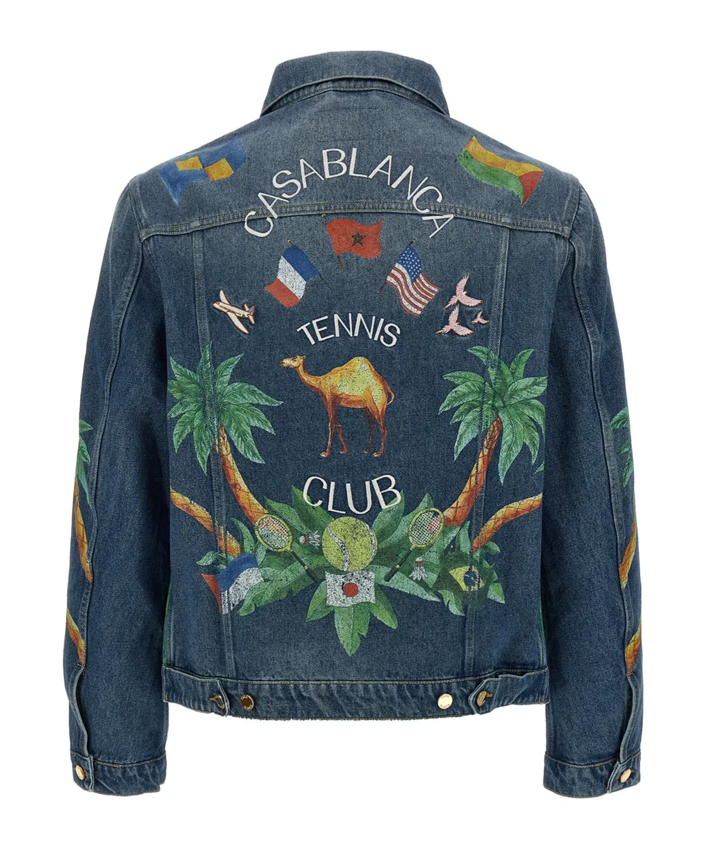 Casablanca Tennis Club Washed Denim Jacket