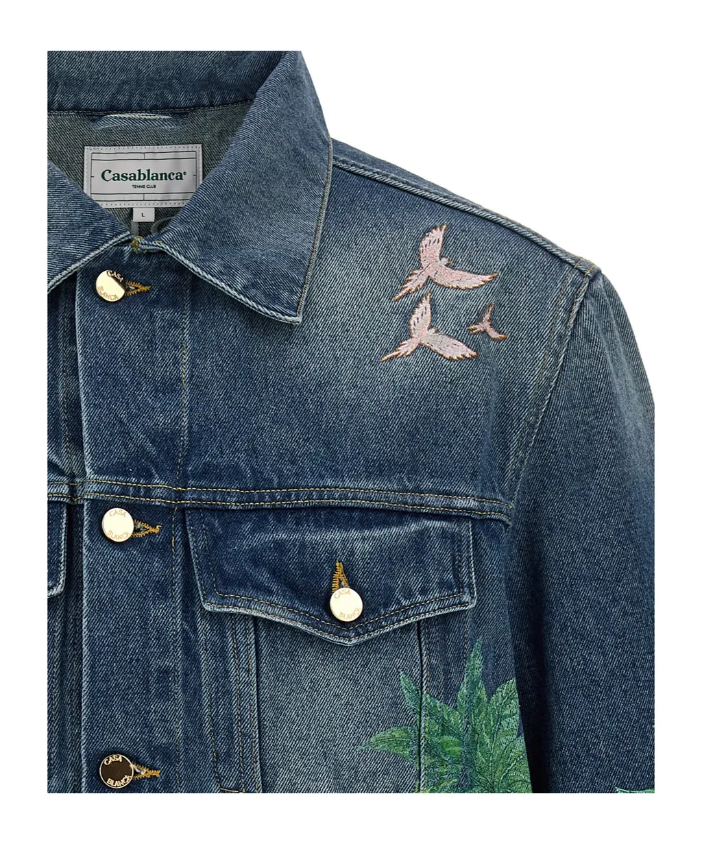 Casablanca Tennis Club Washed Denim Jacket