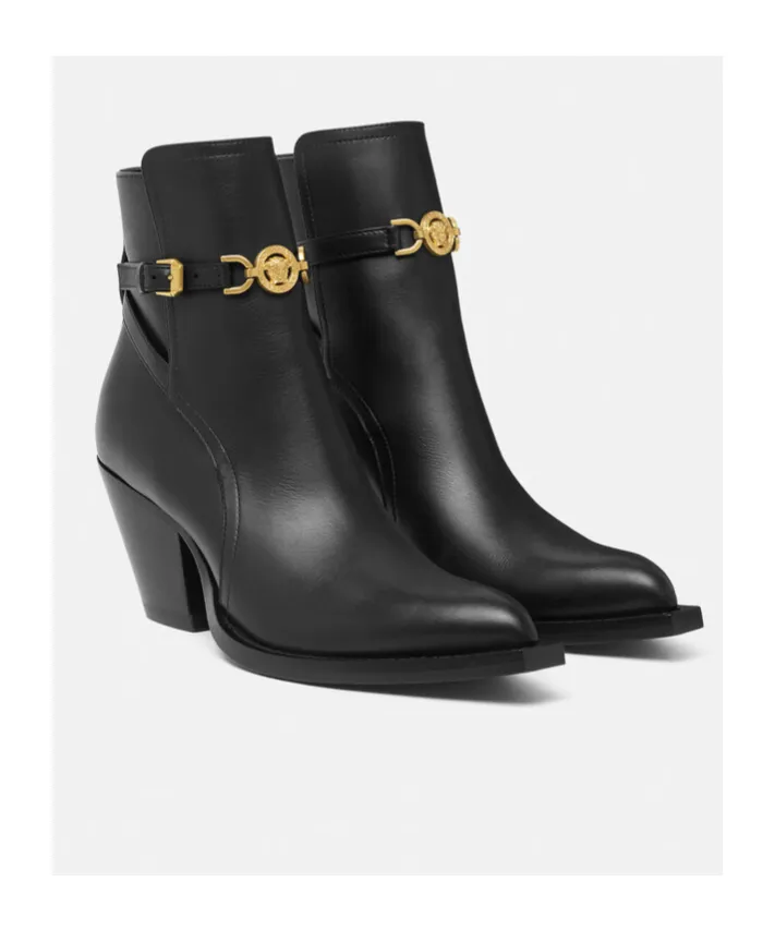 Versace Medusa '95 Pointed Toe Ankle Boots