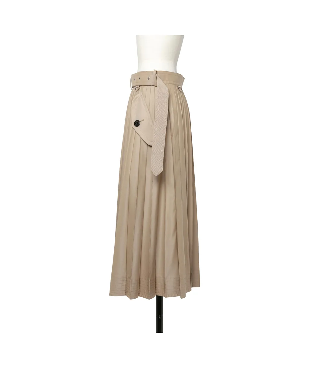 Sacai Belted Pleated Midi Skirt