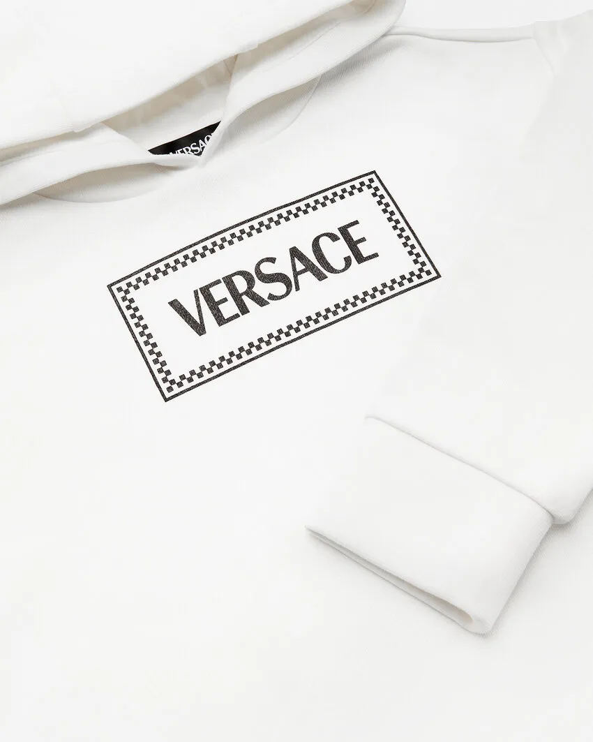 Versace Kids Logo Printed Long Sleeved Hoodie
