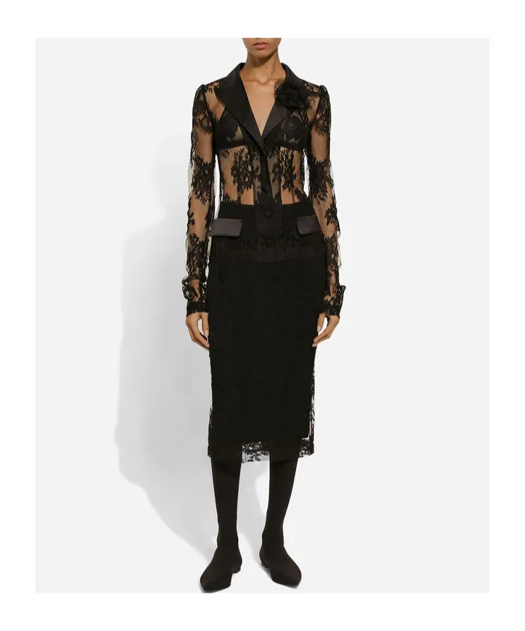 Dolce & Gabbana Midi Lace Pencil Skirt