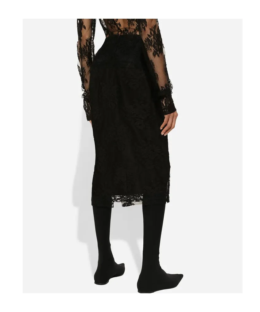 Dolce & Gabbana Midi Lace Pencil Skirt