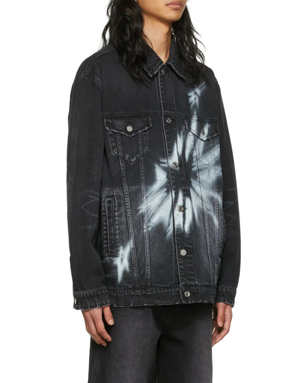 Printed Denim Coat