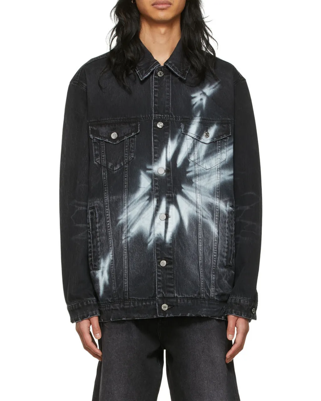Printed Denim Coat