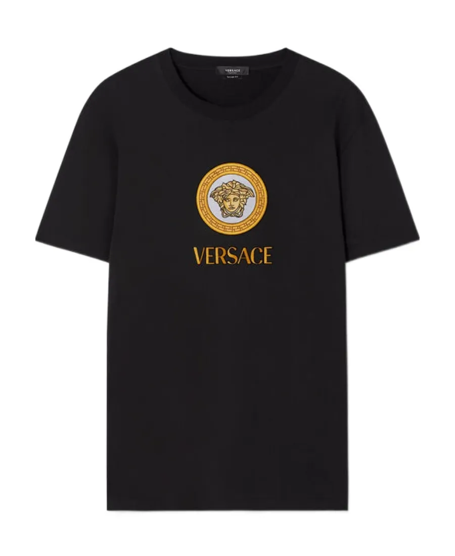 Versace Logo Printed Crewneck T-Shirt