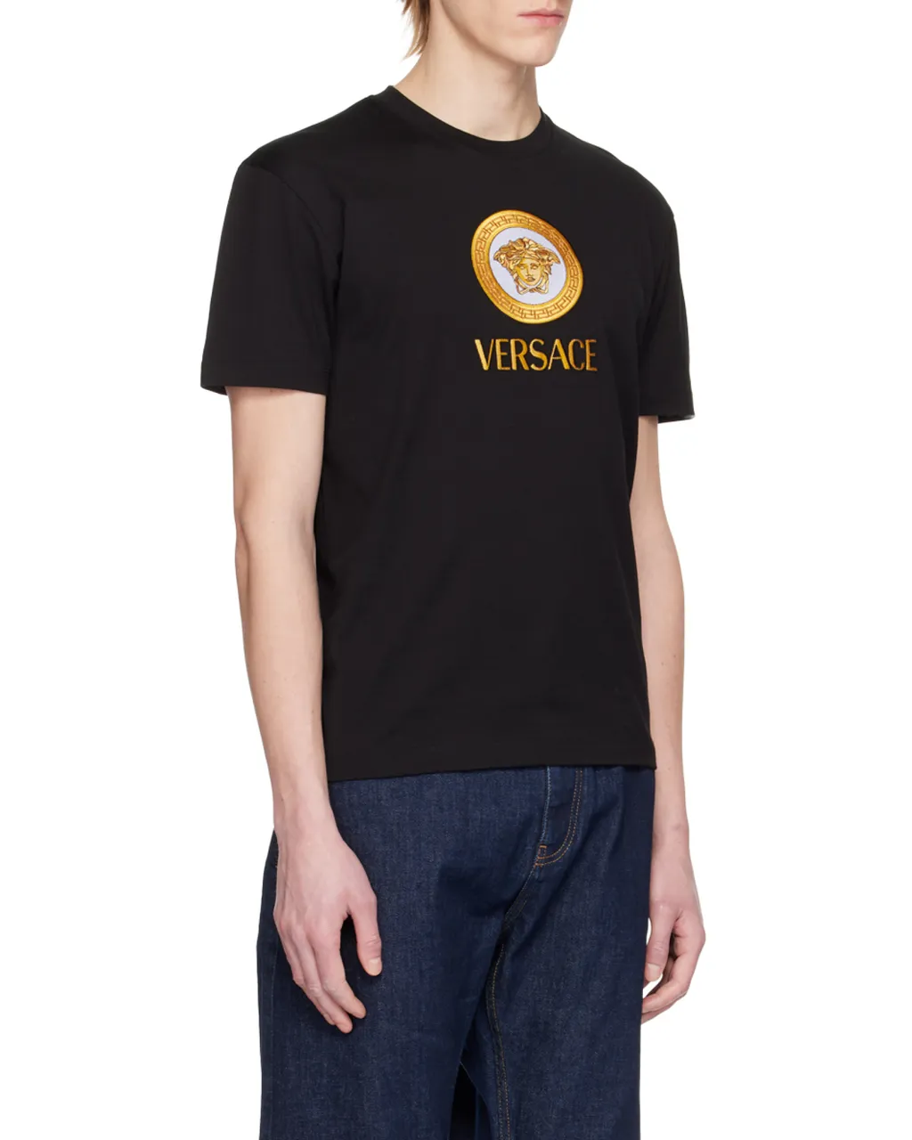 Versace Logo Printed Crewneck T-Shirt