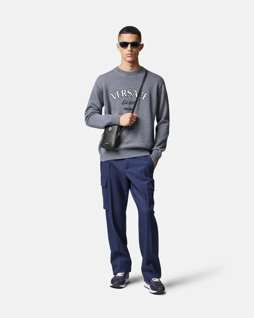 Versace Logo-Embroidered Crewneck Jumper
