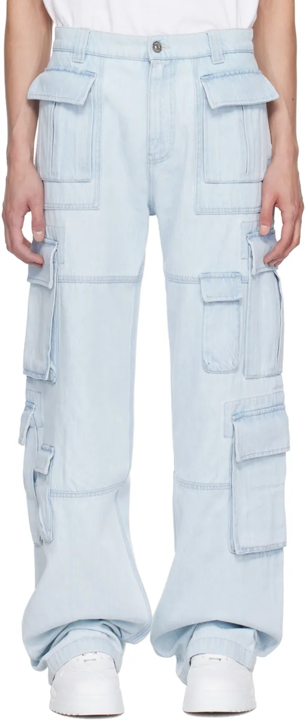 Versace Mid-Rise Wide-Leg Cargo Jeans
