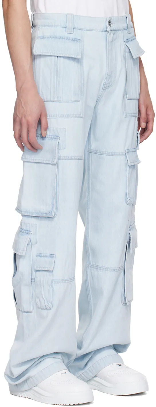 Versace Mid-Rise Wide-Leg Cargo Jeans