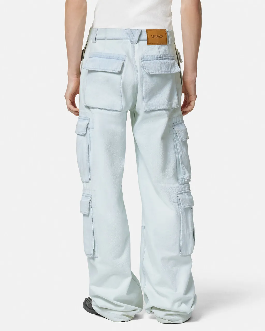 Versace Mid-Rise Wide-Leg Cargo Jeans