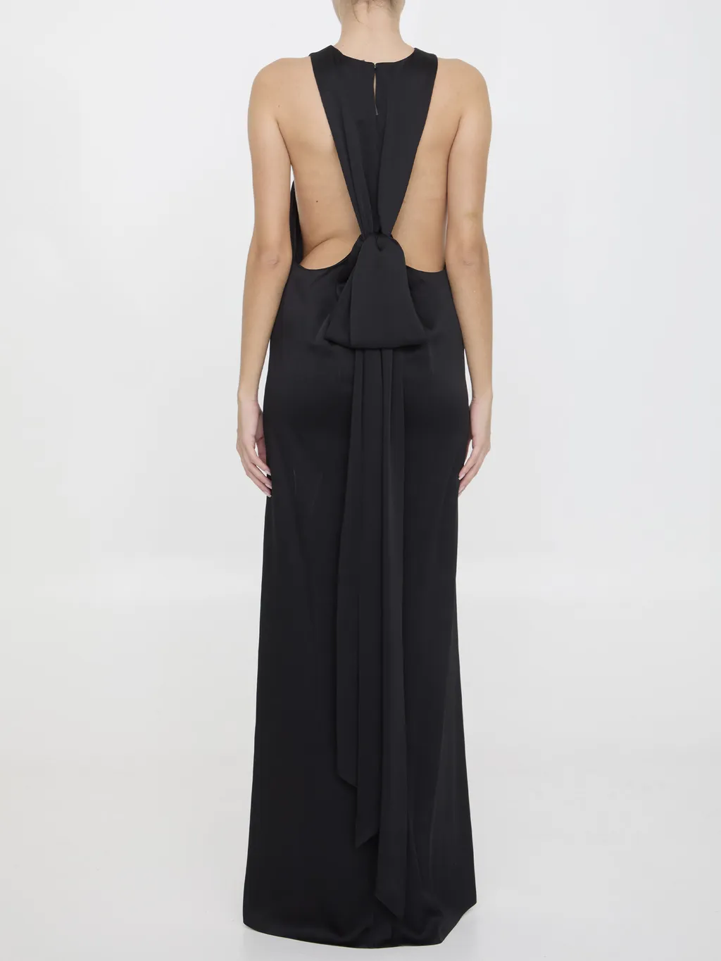 Saint Laurent Back-Tie Sleeveless Dress