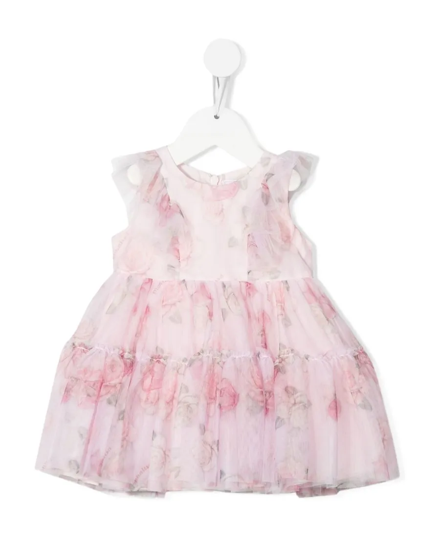 Floral-Print Tulle Dress