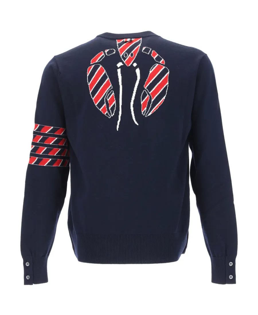 Lobster Intarsia 4-Bar Jumper