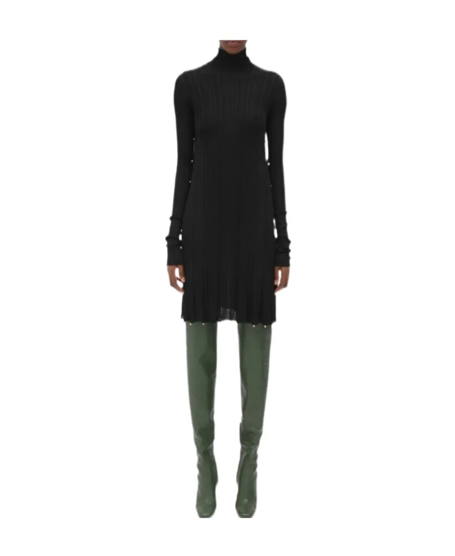 Bottega Veneta Long Sleeved Pleated Dress