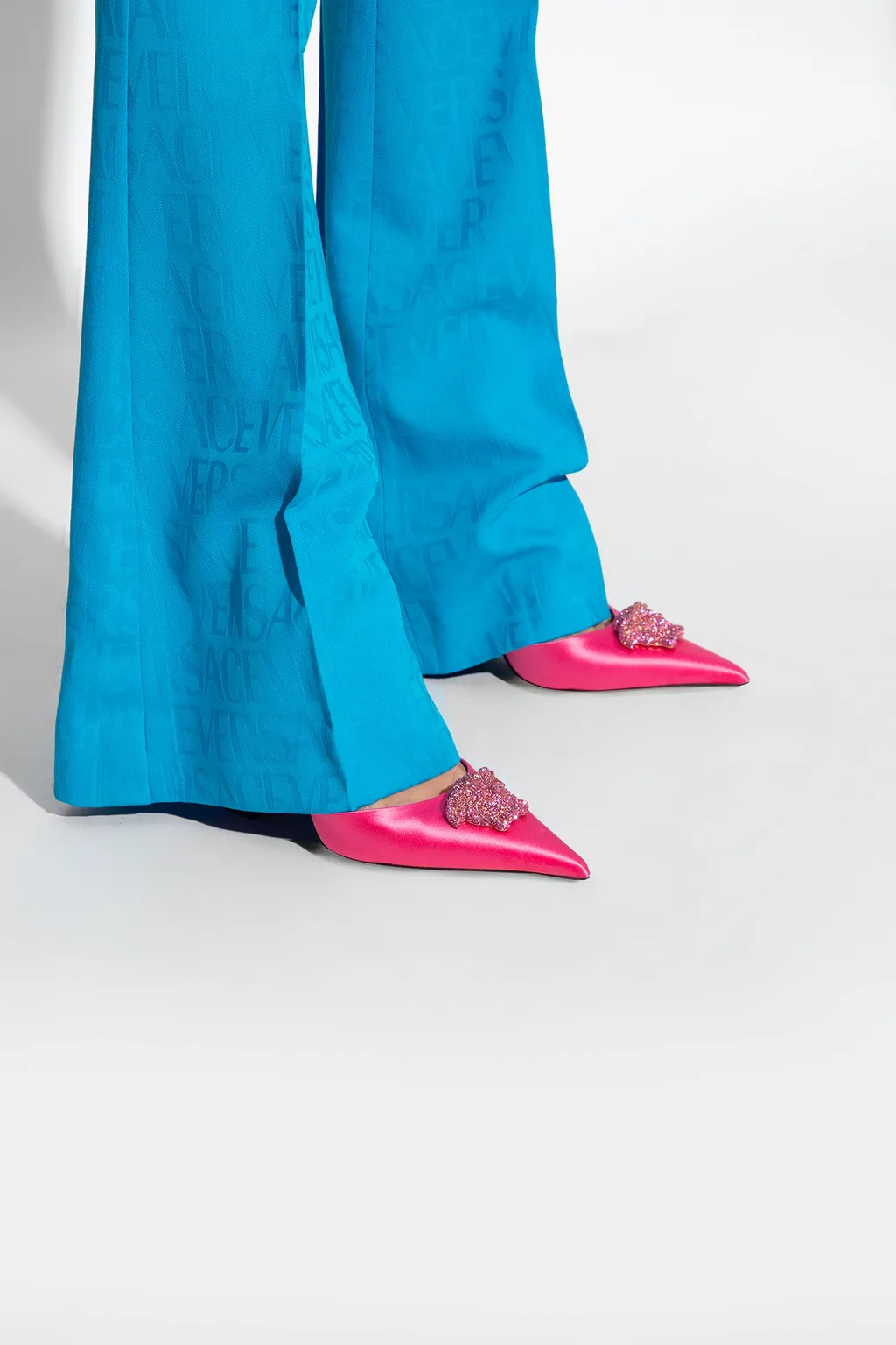Versace La Medusa Pointed Toe Pumps