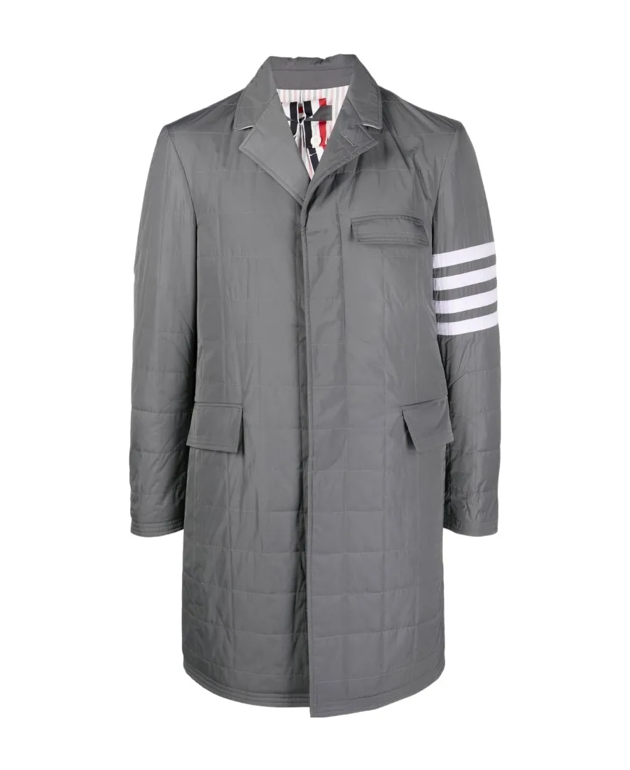 4-Bar Motif Padded Tailored Coat