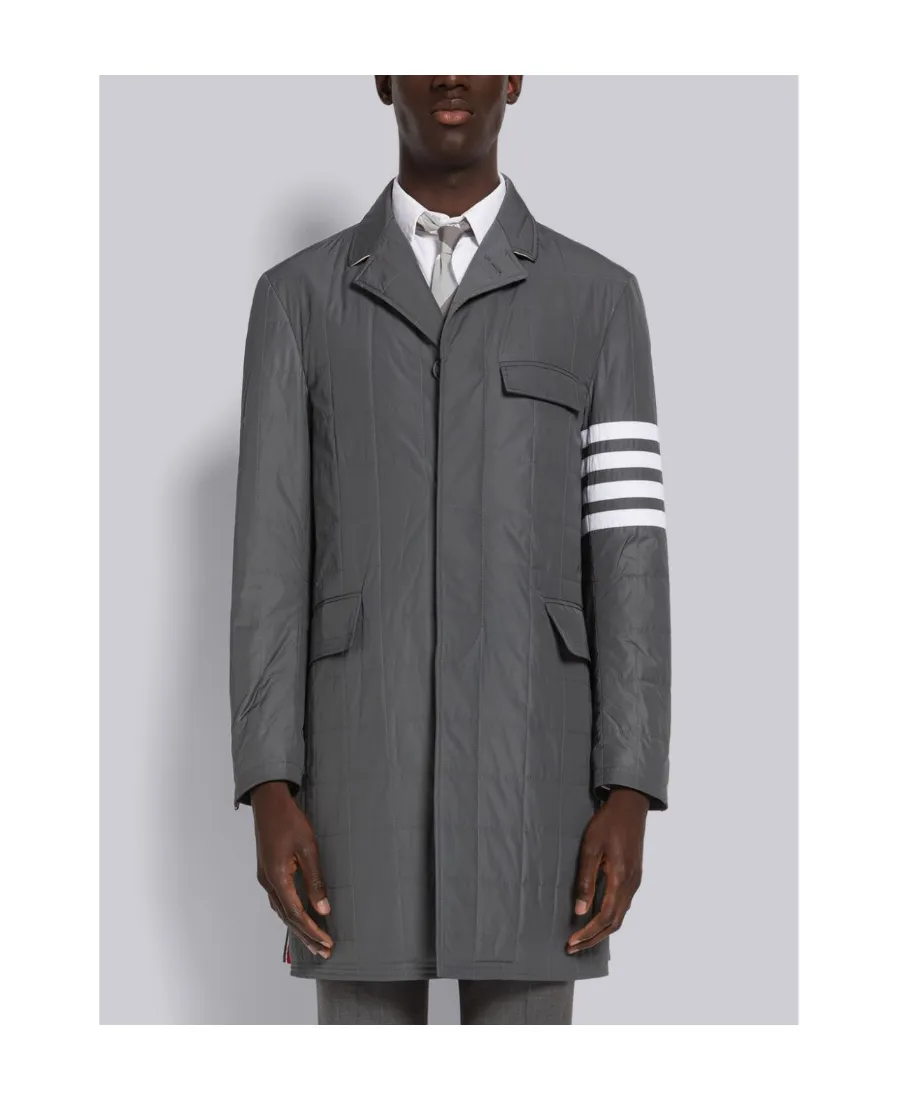 4-Bar Motif Padded Tailored Coat