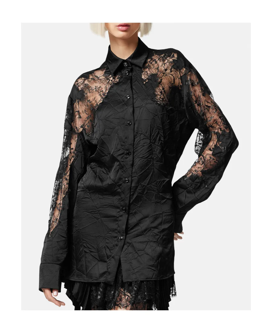 Versace Lace-Detailed Buttoned Shirt