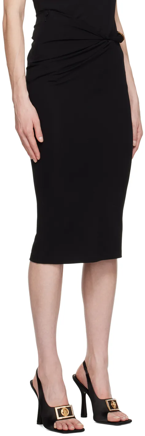 Versace Gathered-Detail Midi Skirt
