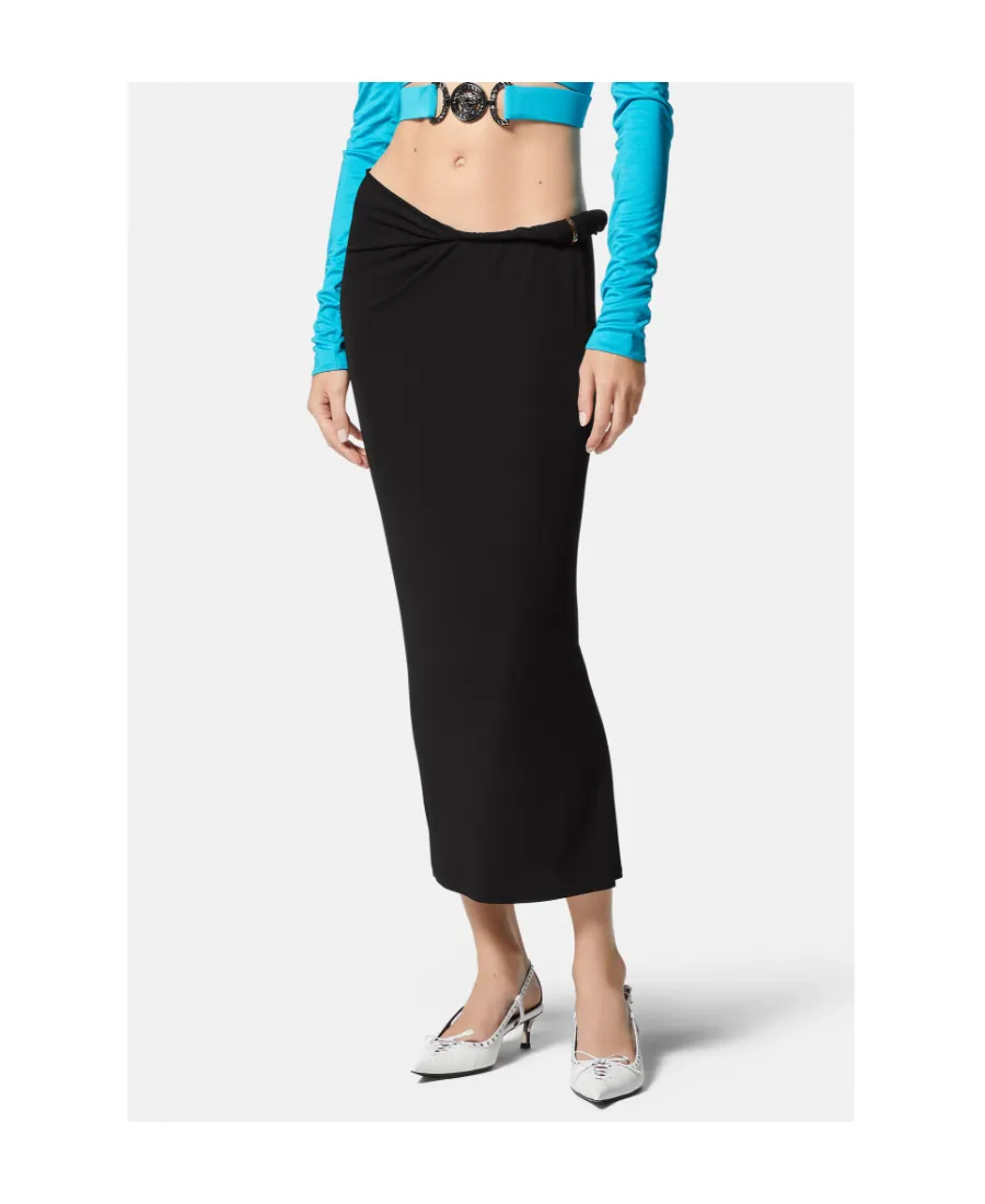 Versace Gathered-Detail Midi Skirt