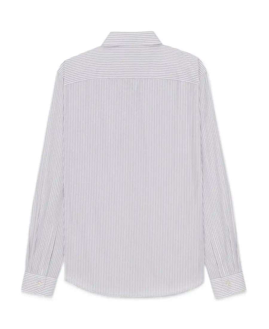 Saint Laurent Cassandre Striped Long-Sleeved Shirt