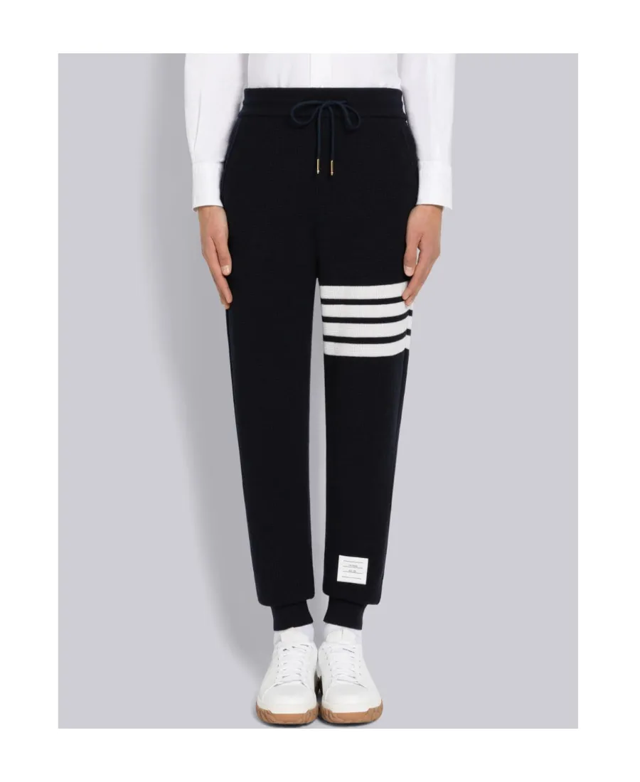 Waffle-Knit Cashmere Track Pants