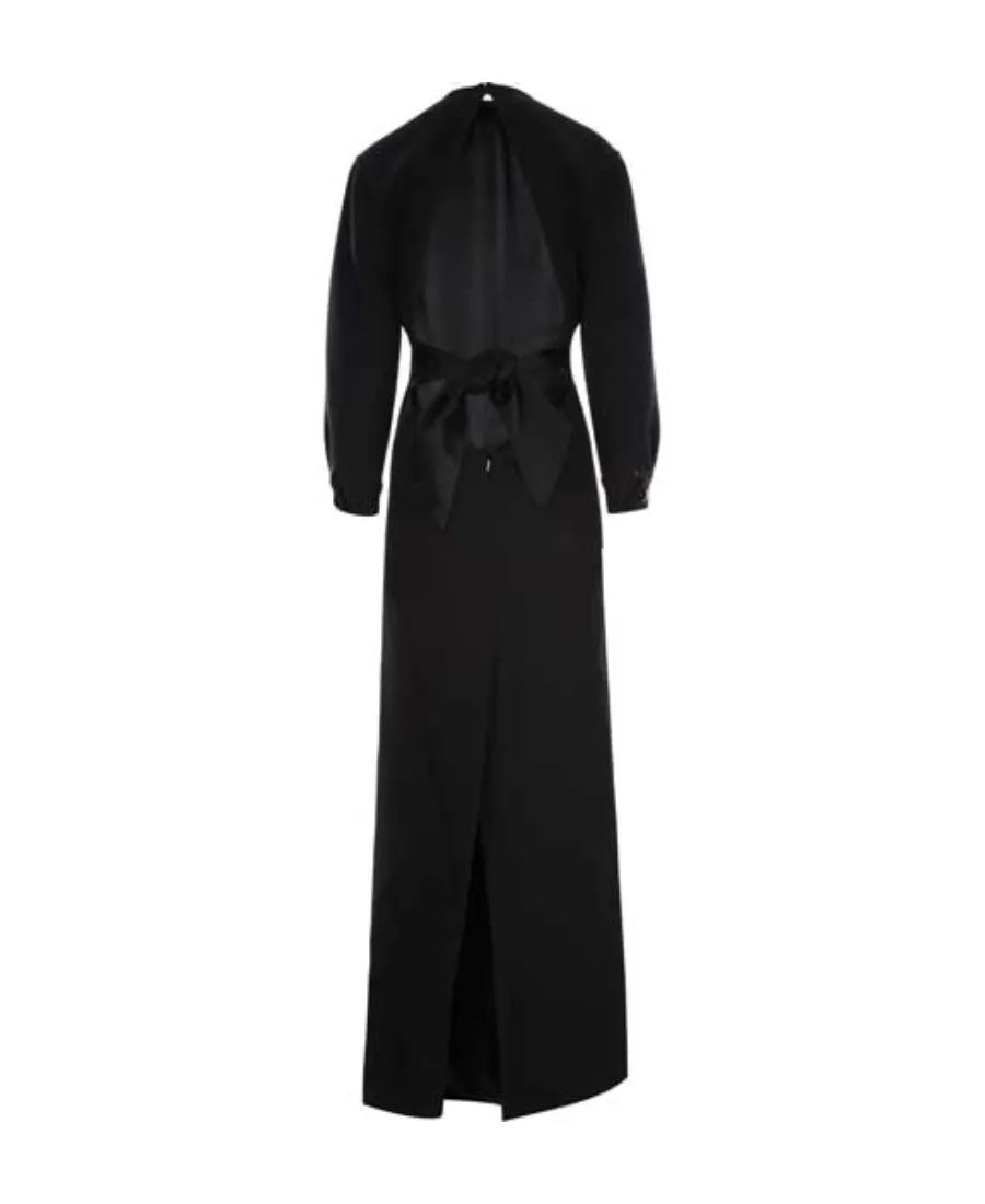 Saint Laurent Cut-Ou Back Knot Detailed Maxi Dress