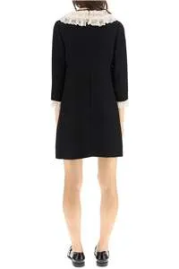 Miu Miu Lace Trimming Long Sleeved Mini Dress