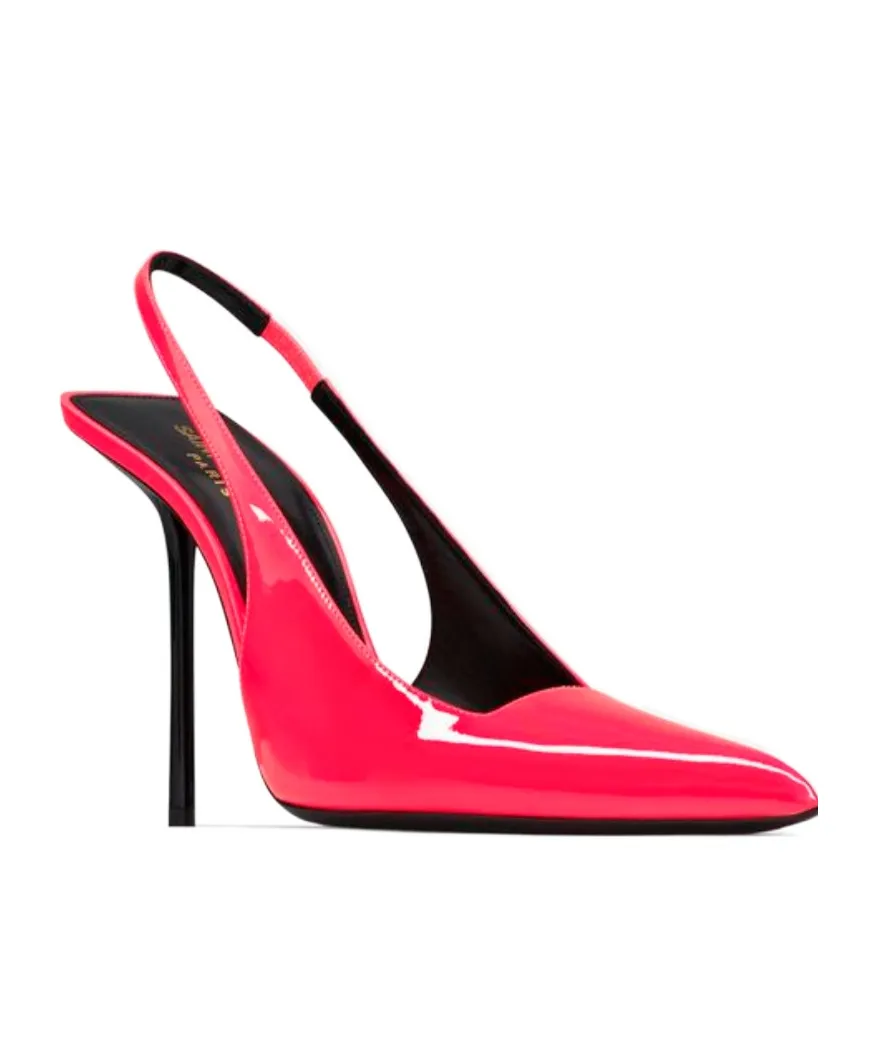 Saint Laurent Kiss Pointed Toe Slingback Pumps