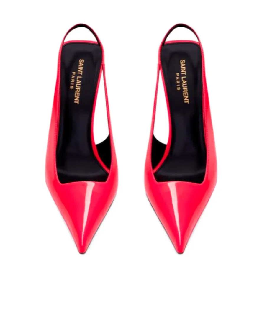 Saint Laurent Kiss Pointed Toe Slingback Pumps
