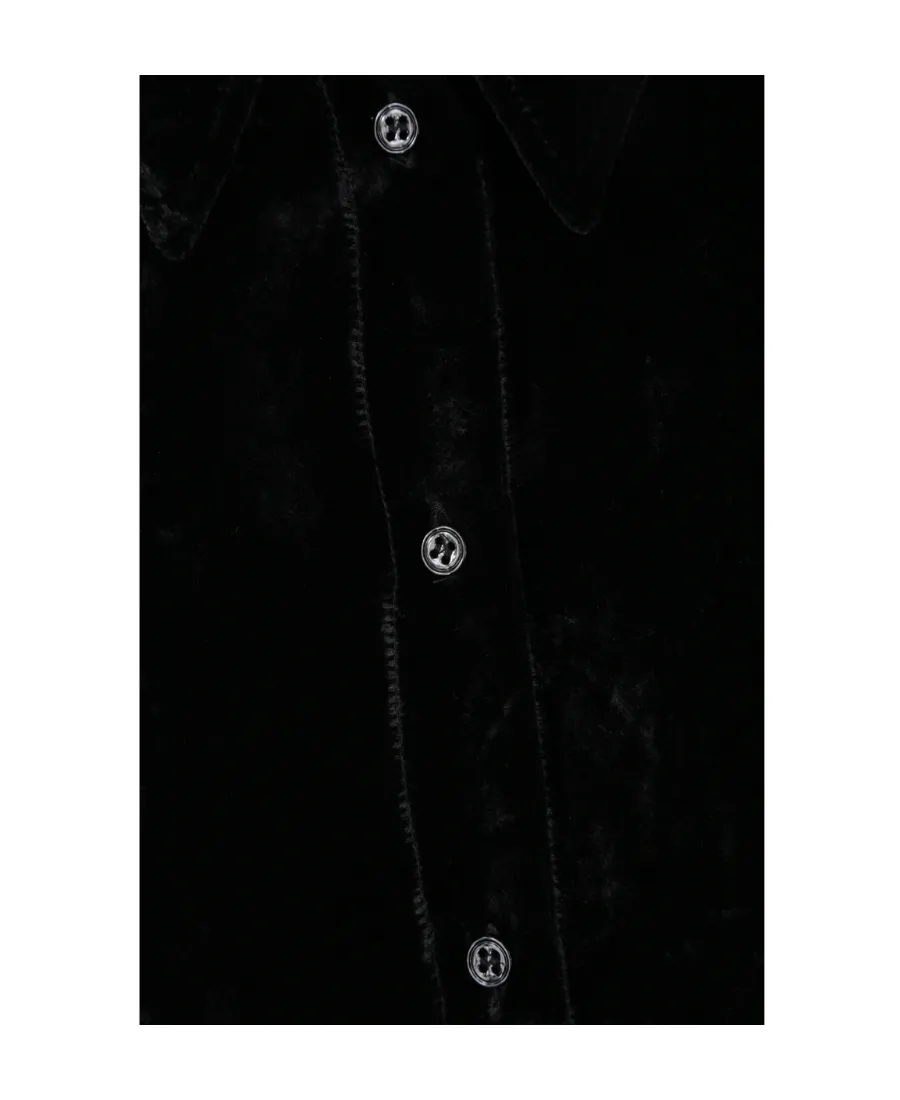 Crushed Silk-Velvet Shirt
