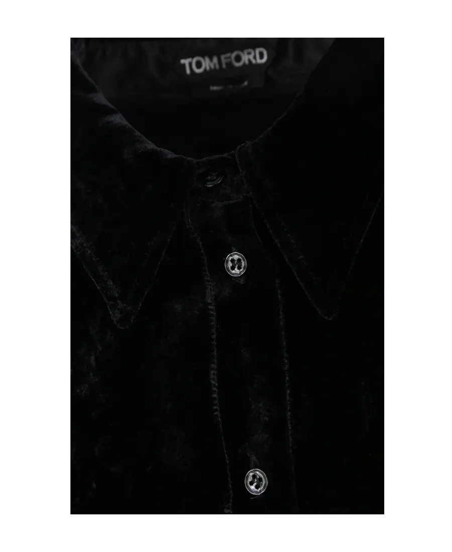 Crushed Silk-Velvet Shirt