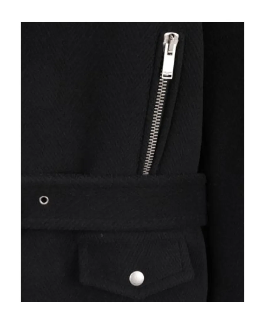 Saint Laurent Zip-Up Belted Coat