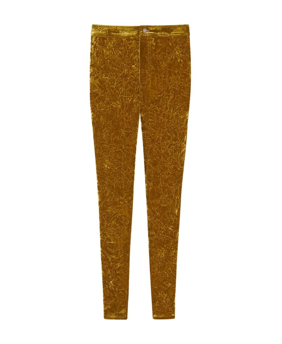 Saint Laurent Velvet Straight Leg Trousers