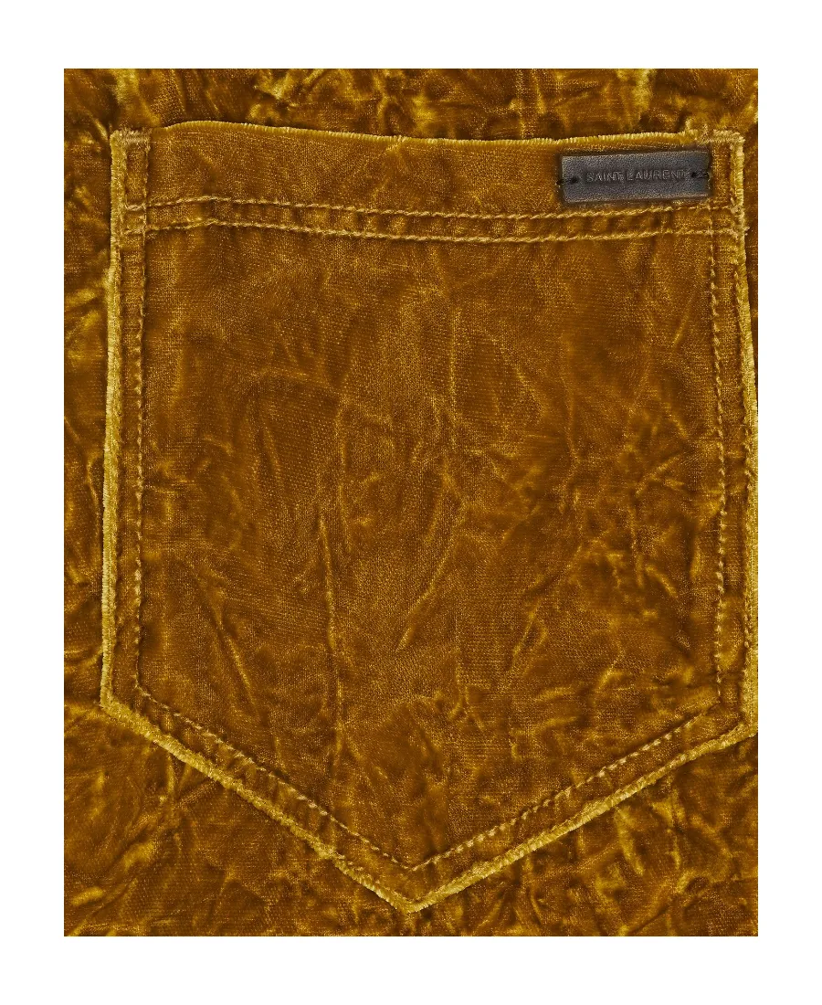 Saint Laurent Velvet Straight Leg Trousers