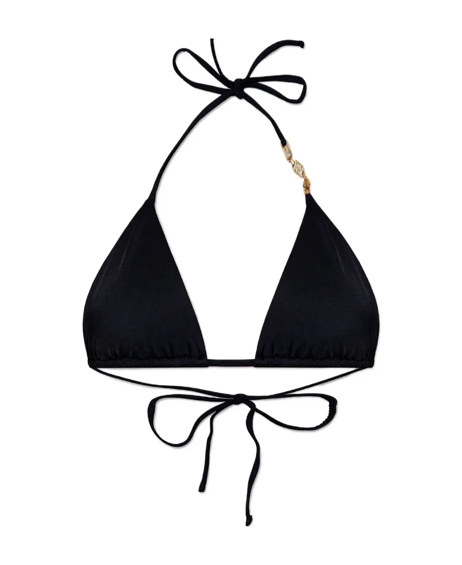 Greek Key-Embellished Bikini Top