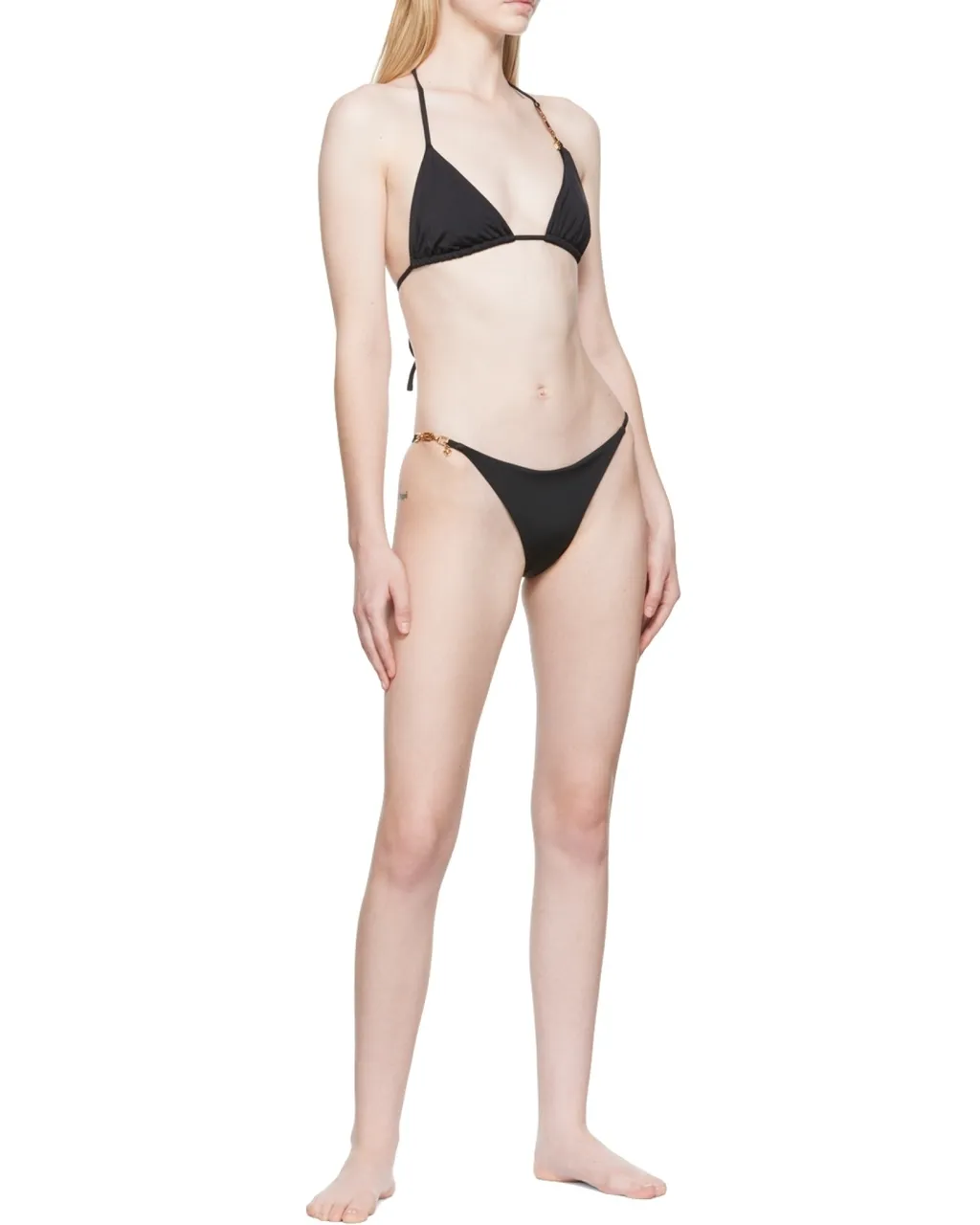 Greek Key-Embellished Bikini Top