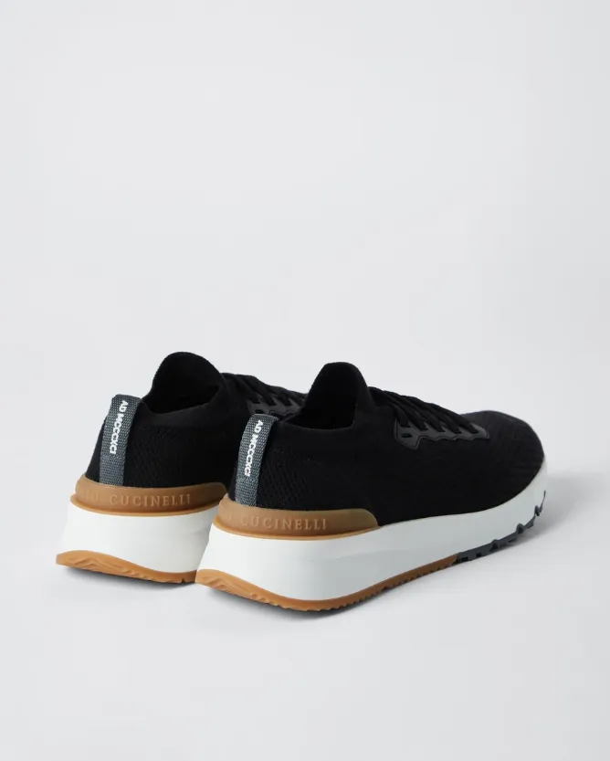 Brunello Cucinelli Knitted Lace-Up Sneakers
