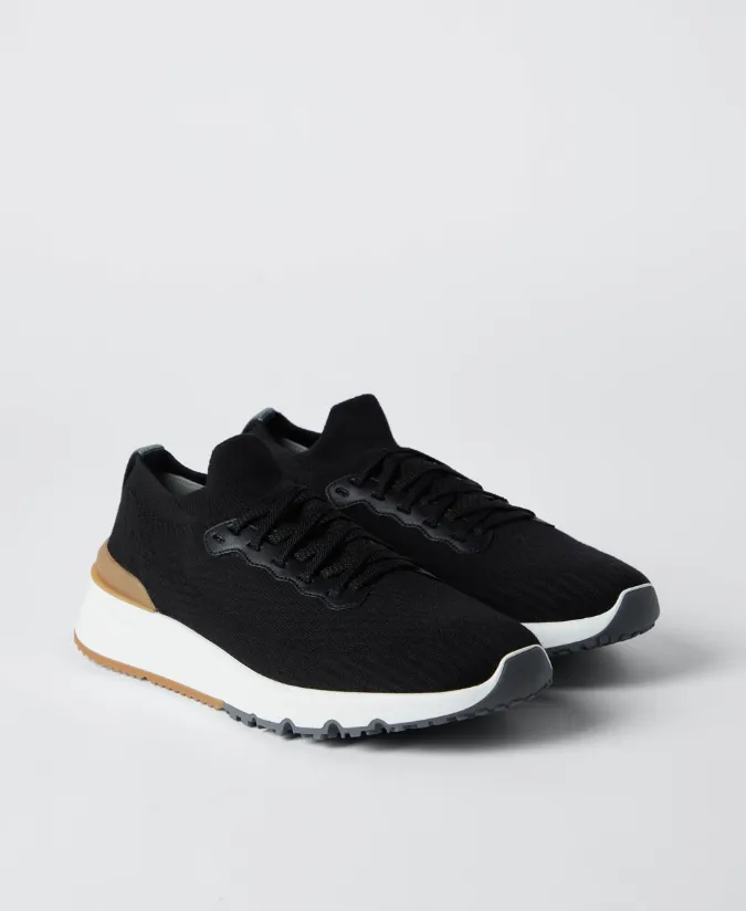 Brunello Cucinelli Knitted Lace-Up Sneakers