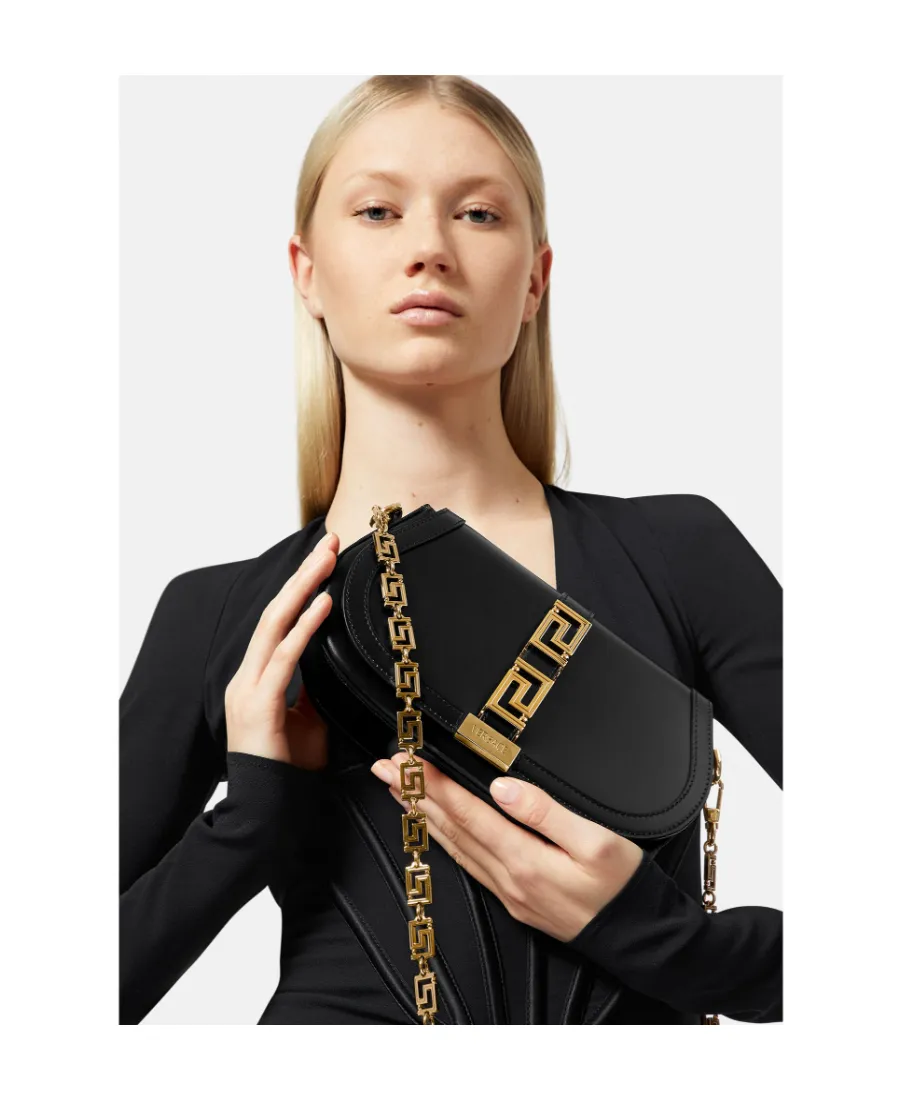 Versace Greca Fold-Over Crossbody Bag