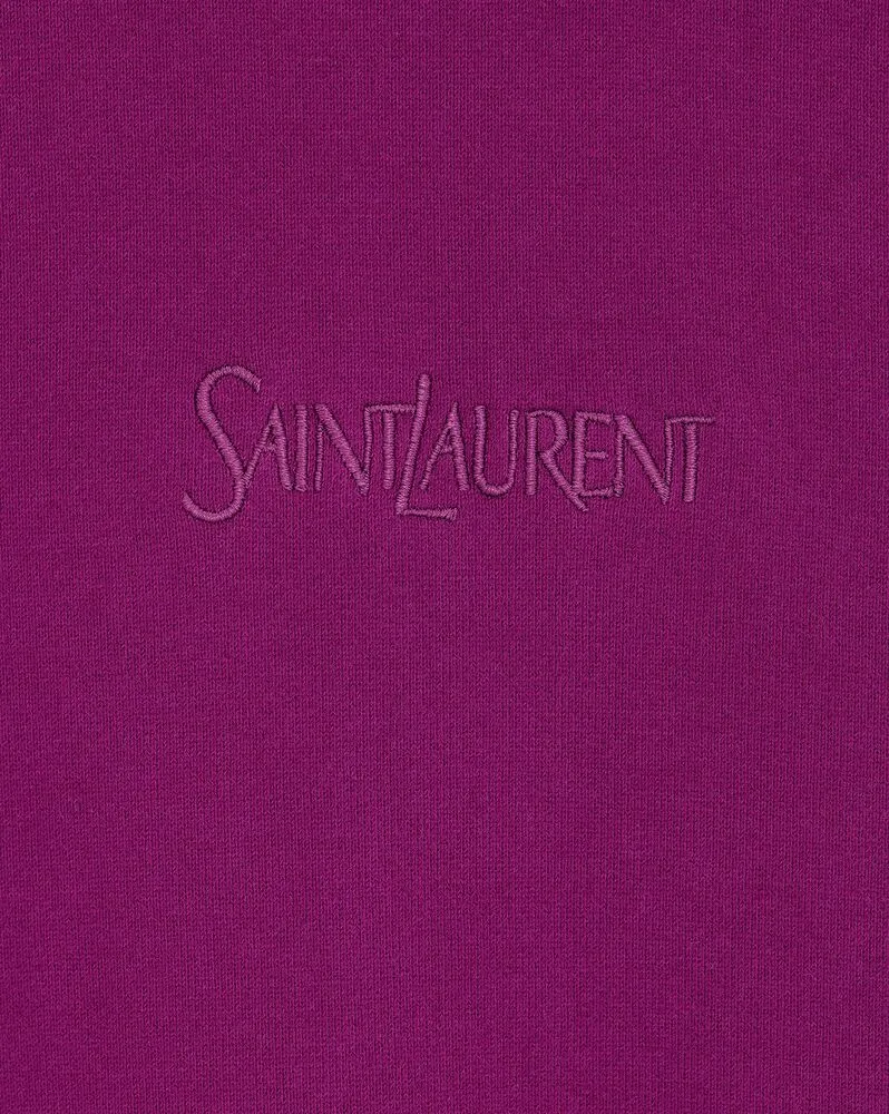 Saint Laurent Logo Embroidered Long-Sleeved Hoodie