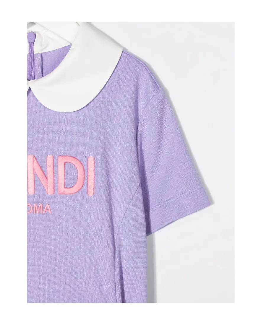 Logo-Print Ruffle-Detail Dress